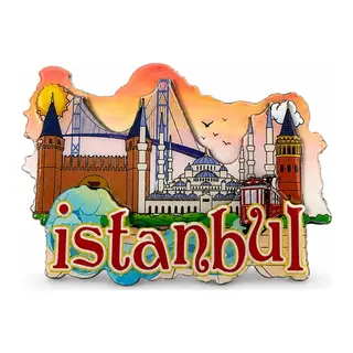 İstanbul Temalı Ahşap Buzdolapı Süsü Magnet Alk5938