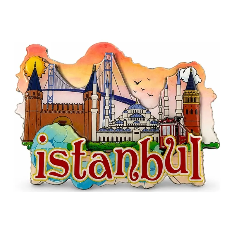 İstanbul Temalı Ahşap Buzdolapı Süsü Magnet Alk5938