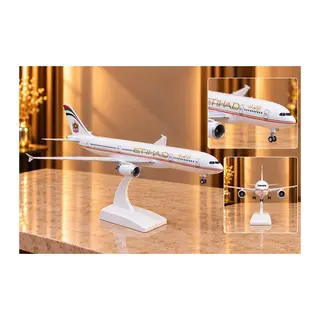 Metal Etihad Airways Yolcu Uçağı Maketi Standlı Dekoratif Alk6148