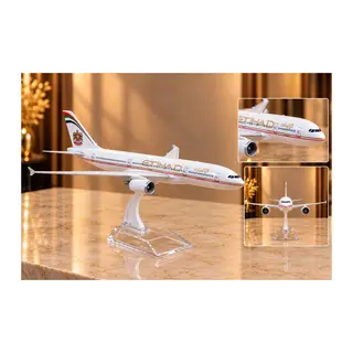 Metal Etihad Airways Yolcu Uçağı Maketi Standlı Dekoratif Alk6149