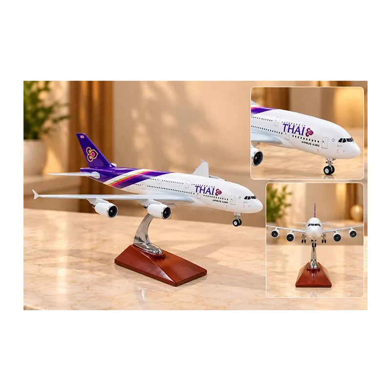 Metal Thaı Aırways Yolcu Uçağı Maketi Standlı Dekoratif Alk6159