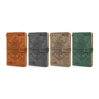 Vintage Dümen Ve Çapa Desenli Deri Defter Alk6470