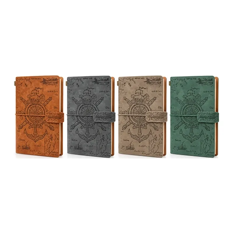 Vintage Dümen Ve Çapa Desenli Deri Defter Alk6470