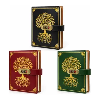 Şifreli Hayat Ağacı Desenli Deri Defter Alk6471