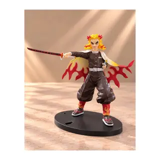Demon Slayer Kyojuro Rengoku Alev Hashirası Kılıçlı Anime Figürü 20 Cm Alk6592