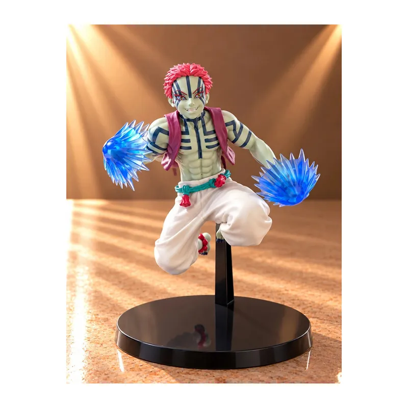 Demon Slayer Akaza Üst Ay 3 Mavi Alev Efektli Anime Figürü 20 Cm Alk6593