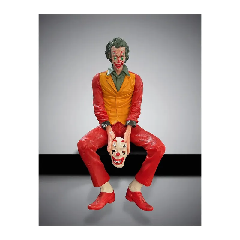 Joker Palyaço Maskeli Oturan Dekoratif Figür 24 Cm Alk6607