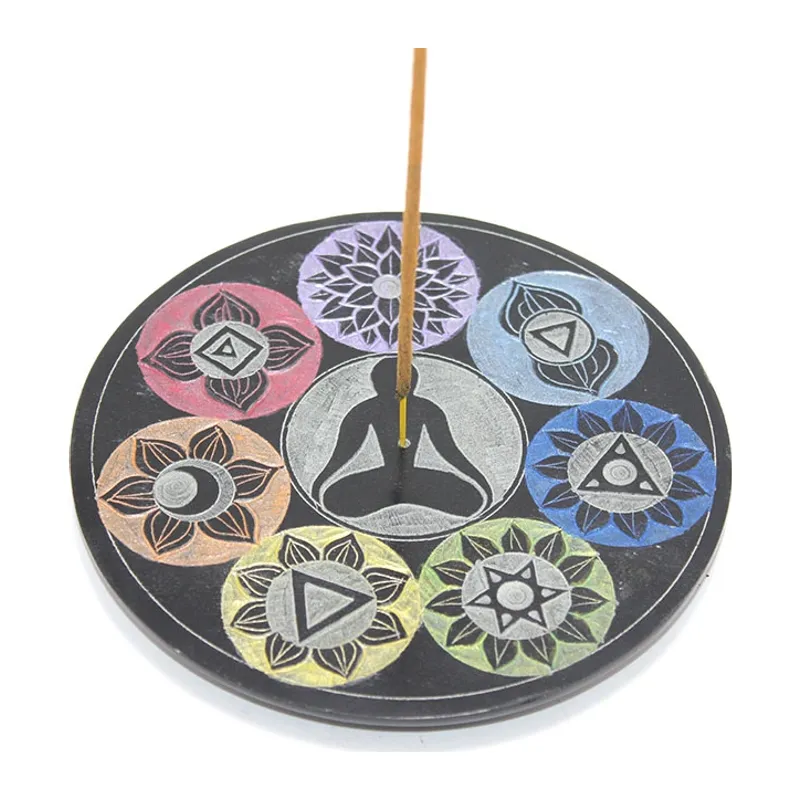 Obsidian Taşı 7 Çakra (Chakra) Tasarımı Tütsülük Ksk2214