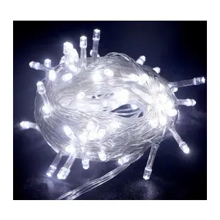 10m 100 Led Boncuk Lamba Beyaz Işık Şeffaf Kablo Mz-18-11