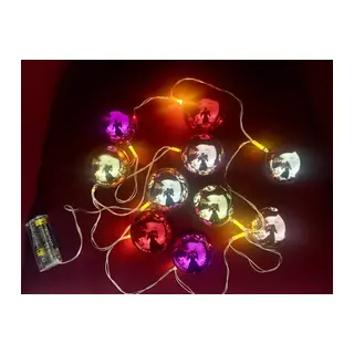 2 Metre 10 Led Pilli 2 Kademeli Parlak Top Led Yılbaşı Ağacı Süsü Mz-3