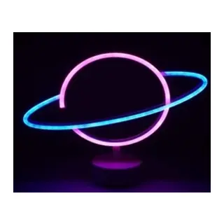 Neon Işıklı Satürn Lamba Pil+usb Mz-n15