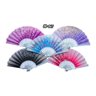 Plastik Kumaş Yelpaze 12'li Karışık Ob-047