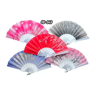 Plastik Kumaş Yelpaze 12'li Karışık Ob-049