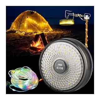 Şarjlı 10 Metre Ledli Şarj Göstergeli 8 Işık Modlu Hareketli Ve Flaşör Modlu Kamp Lambası Led Işık