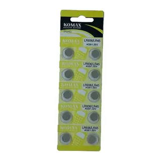 Komax Ag9 Lr936/lr45/394 Alkalin 10'lu Düğme Pil