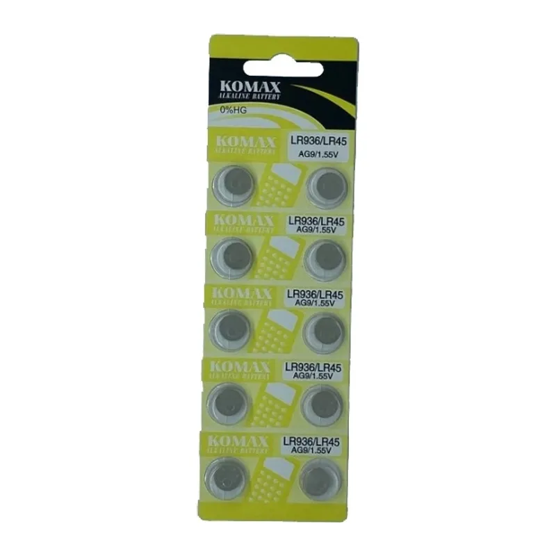 Komax Ag9 Lr936/lr45/394 Alkalin 10'lu Düğme Pil