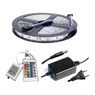 Winboss 5mt Rgb Şerit Led Slikonlu Adaptör Uzaktan Kumanda Tak Çalıştır