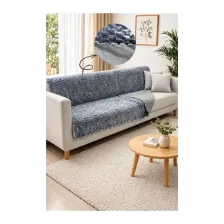 Kaymaz Tabanlı Kabartmalı Peluş Çok Amaçlı Örtü