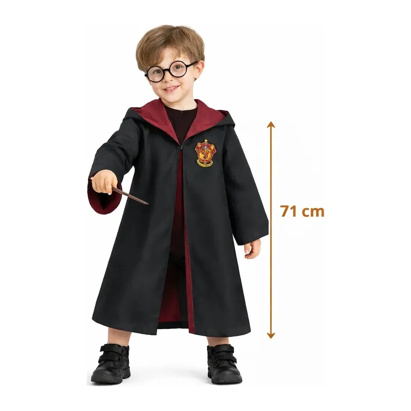 Harry Potter Çocuk Bebek Kostüm Seti – Asa Gözlük Pelerin 71 Cm (2-4 Yaş)