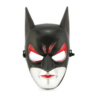Kırmızı Gözlü Siyah Batman Maske - Lastikli Batgirl Maskesi 28x17 Cm