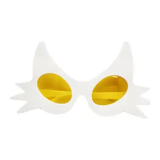 Beyaz Renk Bıyık Tasarımlı Kedi Parti Gözlüğü 19x11 Cm
