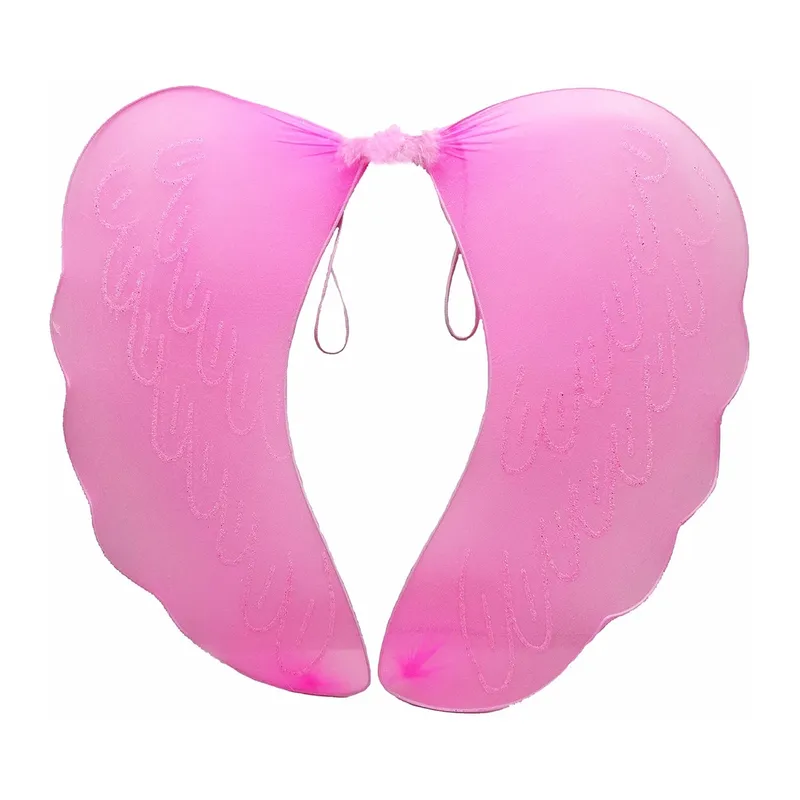 Pembe Renk Ortası Pembe Tüylü Tül Peri Kanadı 40x50 Cm