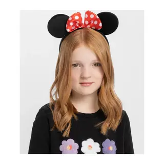 Kırmızı Fiyonklu Minnie Mouse Taç Fare Tacı Kafa Bandı