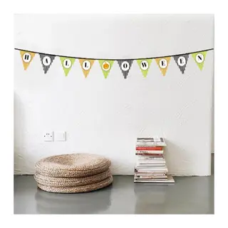 Cadılar Bayramı Kabak Temalı Halloween Yazılı Banner Süs Flama 3 Metre