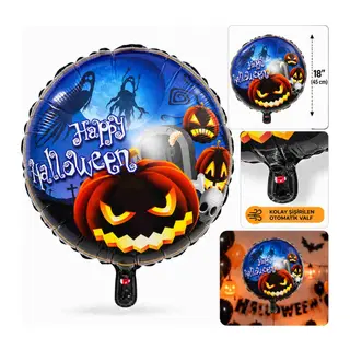 Balkabağı Desenli Folyo Balon 18 İnç – 45 Cm
