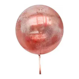 Kırmızı Simli Yuvarlak Şeffaf Balon 24 İnç