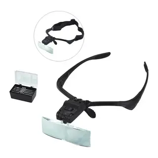 Işıklı Gözlük Büyüteç 5 Farklı Lens 9892b
