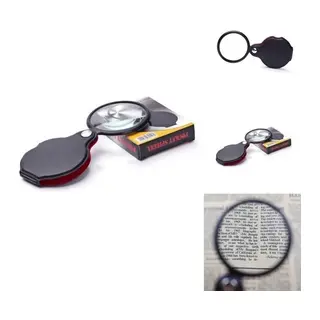 5x 60mm Cam Optik Lens,katlabilir,deri Kaplamalı Cep Büyüteçxx1051