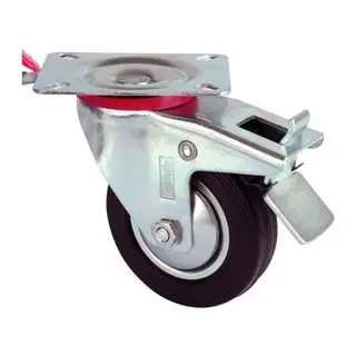Servis Tekeri - Tablalı Frenli Siyah Döner - Çap 100 Mm