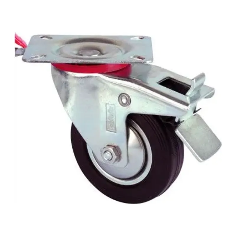 Servis Tekeri - Tablalı Frenli Siyah Döner - Çap 100 Mm