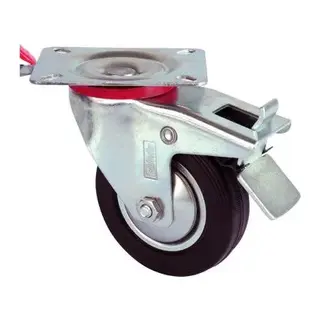 Servis Tekeri - Tablalı Frenli Siyah Döner - Çap 125 Mm