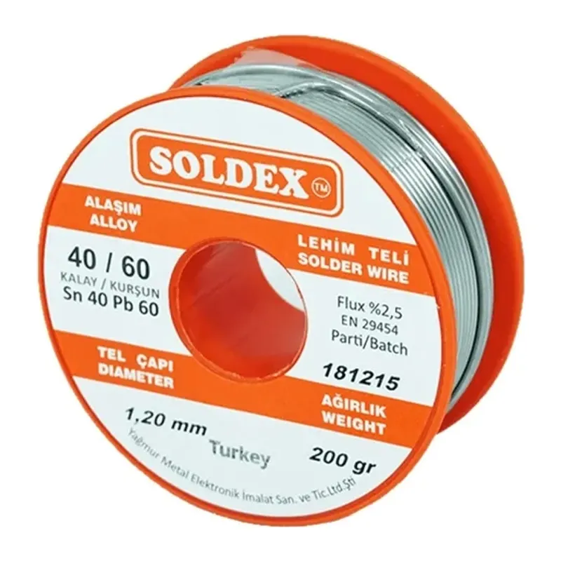 40-60 Lehim Teli 200 Gr 1.6 Mm- Sn:40 / Pb:60