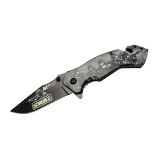 4 23 6 Swat Kurtarma / Kamp Çakı 20cm - Yarı Otomatik, Kemerlikli, Cam Kırma Ve İp Kesme Aparatlı