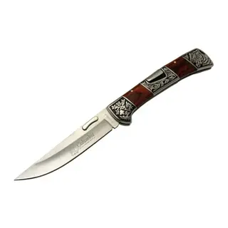 A 3159 A Kamp Çakı 24 Cm - İşlemeli Gül Ağacı Saplı, Kemerlikli