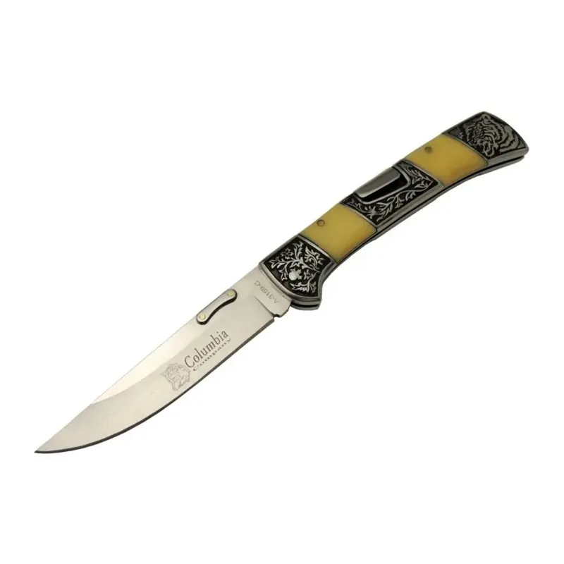 A 3159 C Kamp Çakı 24 Cm - İşlemeli Sedef Saplı, Kemerlikli