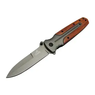 Gb Da59 Avcı Tip Kamp Çakısı 21 Cm - Metal Ampamp Ahşap Sap, Kemerlikli
