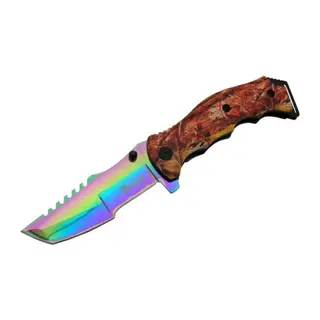 Tanto Fst 3039 A Tırtıklı Gökkuşağı Kamp Çakı 23 Cm - G10 Sap, Yarı Otomatik