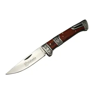 Mb3936a Kahverengi Av / Kamp Çakısı 20cm- Manuel, İşlemeli, Kemerlikli, Ahşap Sap