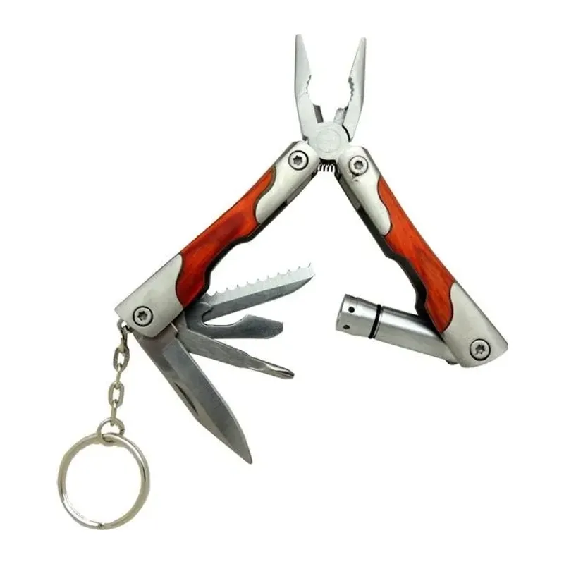 P 1172 Ahşap Mini Çok Amaçlı Pense / Çakı 7cm - Ahşap Metal Sap (multitool)