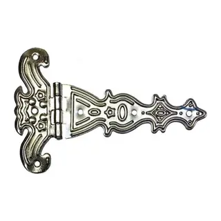 Dekoratif, Sac Tek Kuyruklu Menteşe - 69x102 Mm, Büyük, Nikel, 1 Adet