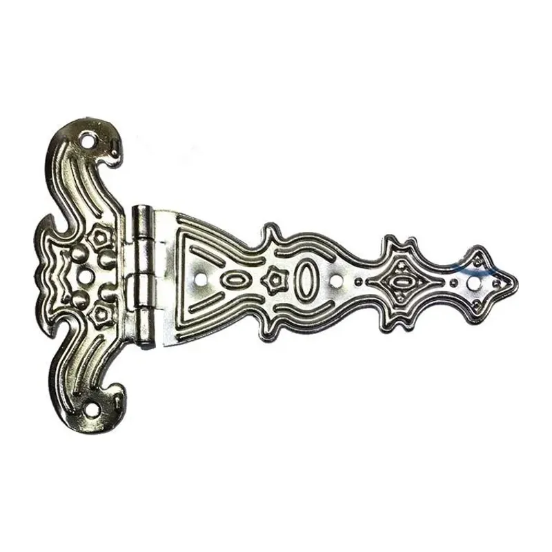 Dekoratif, Sac Tek Kuyruklu Menteşe - 69x102 Mm, Büyük, Nikel, 1 Adet