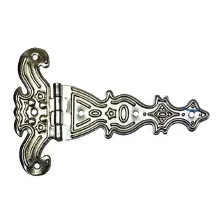 Dekoratif, Sac Tek Kuyruklu Menteşe - 69x102 Mm, Büyük, Nikel, 100 Adet