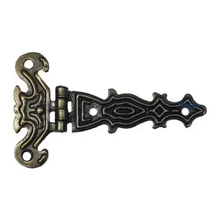 Dekoratif, Sac Tek Kuyruklu Menteşe - 40x68 Mm, Küçük, Antik, 1 Adet