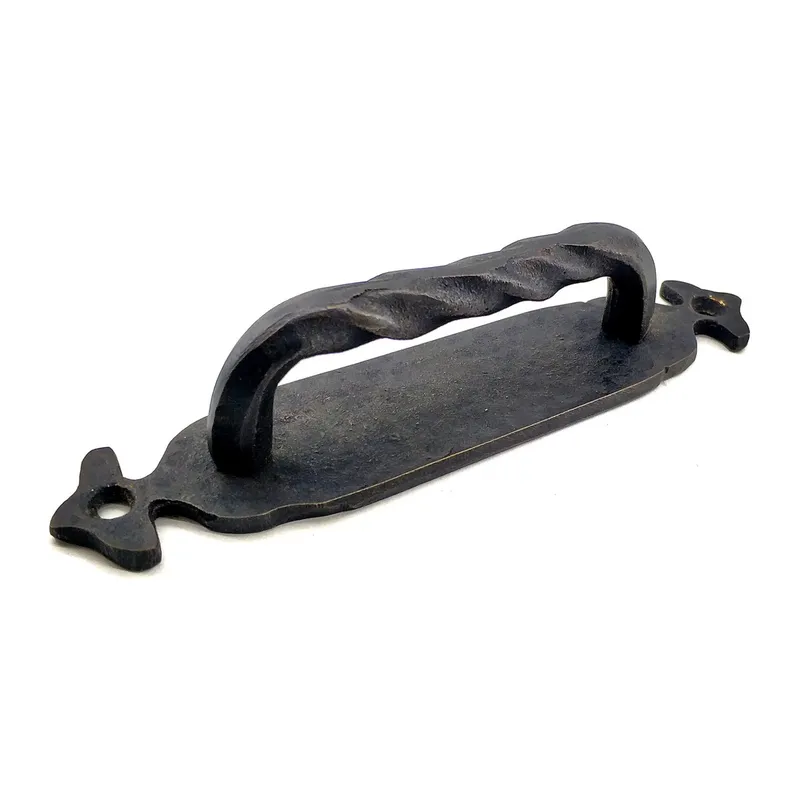 Antika Tarz Dekoratif Pirinç Burgulu Çekme Kol - 148x33 Mm, Oksit