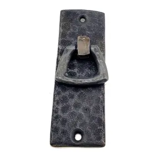Antika Tarz Dekoratif Pirinç Dik Dövme Mobilya Kulbu - 90x31 Mm, Oksit