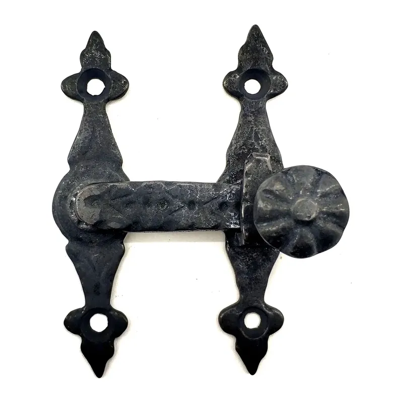 Antika Tarz Dekoratif Pirinç Kapı, Pencere Mandalı - 82x65 Mm, Oksit